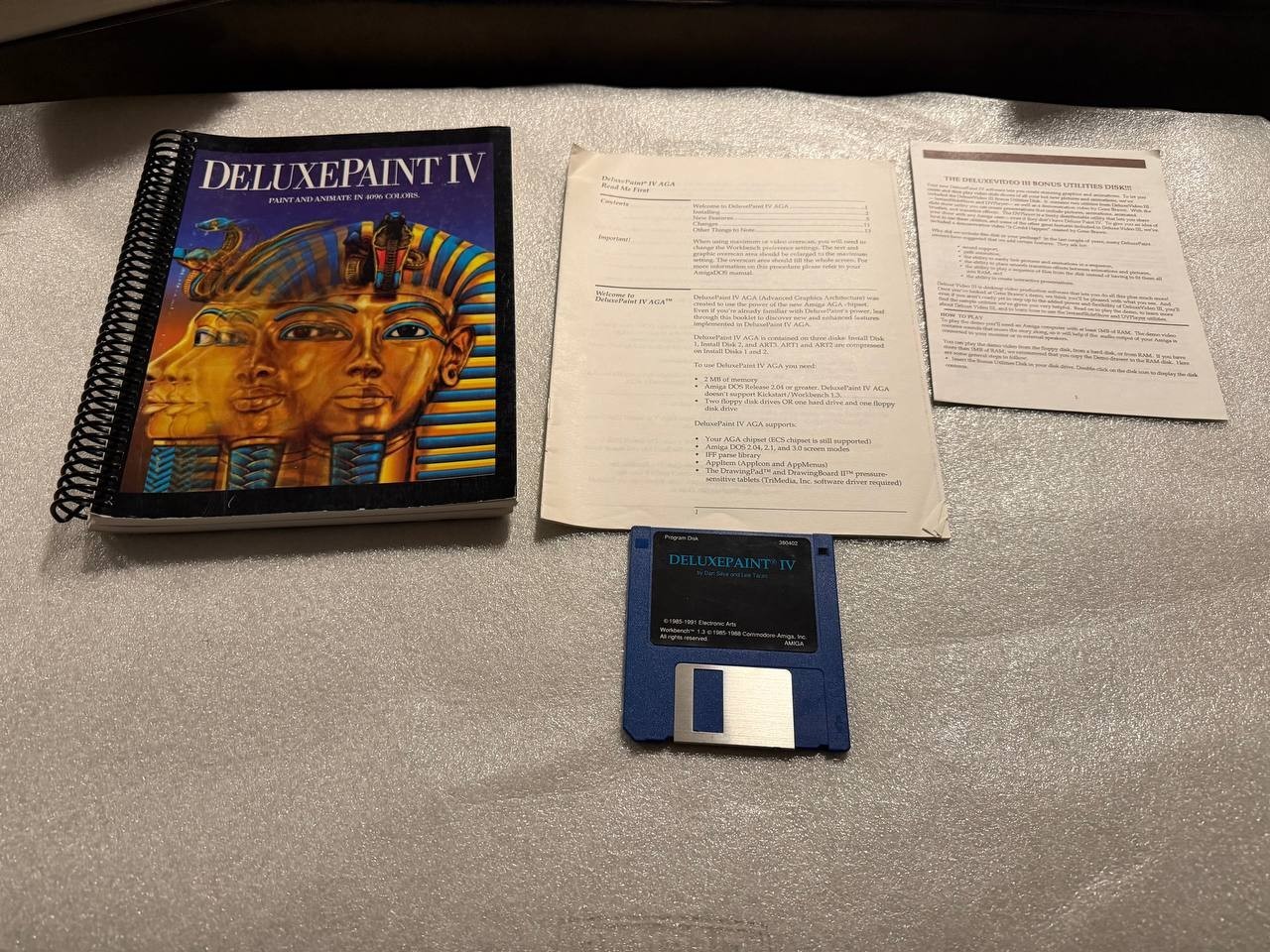 Commodore Amiga Deluxe Paint IV Manual and only Program Disk, not complete