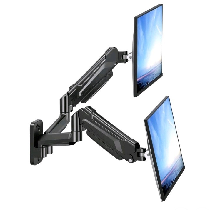 BONTEC Dual Monitor Wall Mount for 13-32 Inch Screens, Height Black 