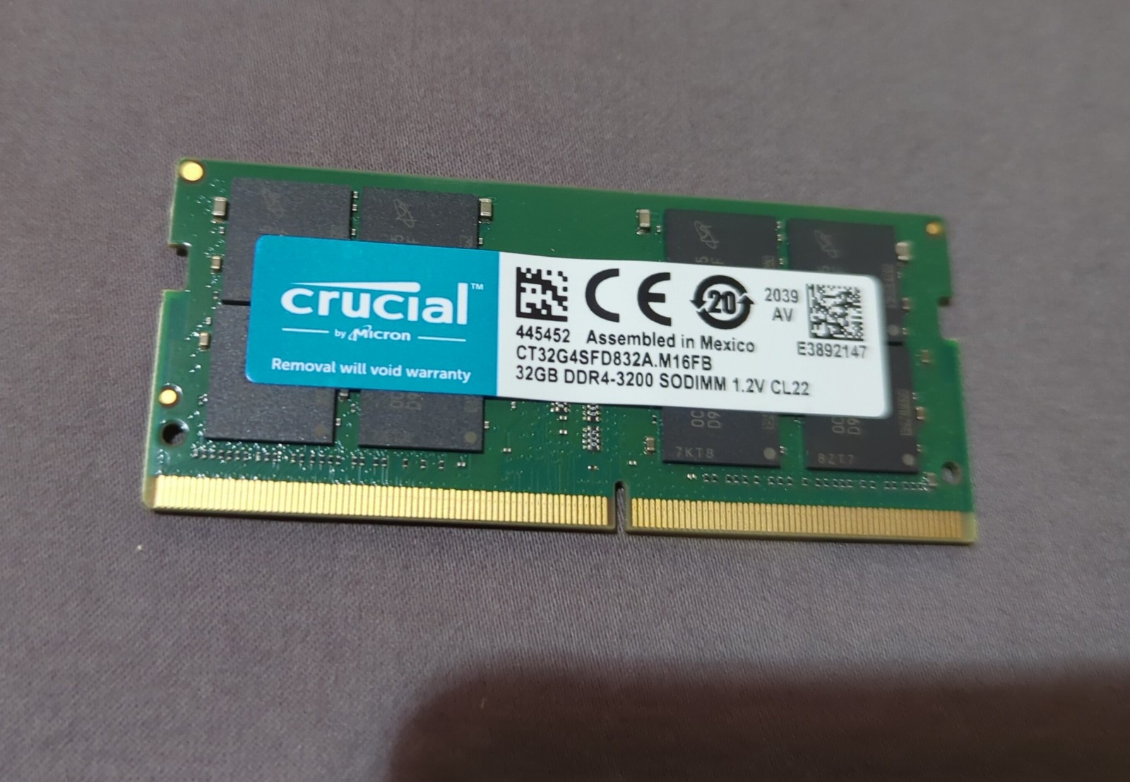 Crucial 32GB DDR4-3200 SODIMM Laptop RAM CT32G4SFD832A Tested