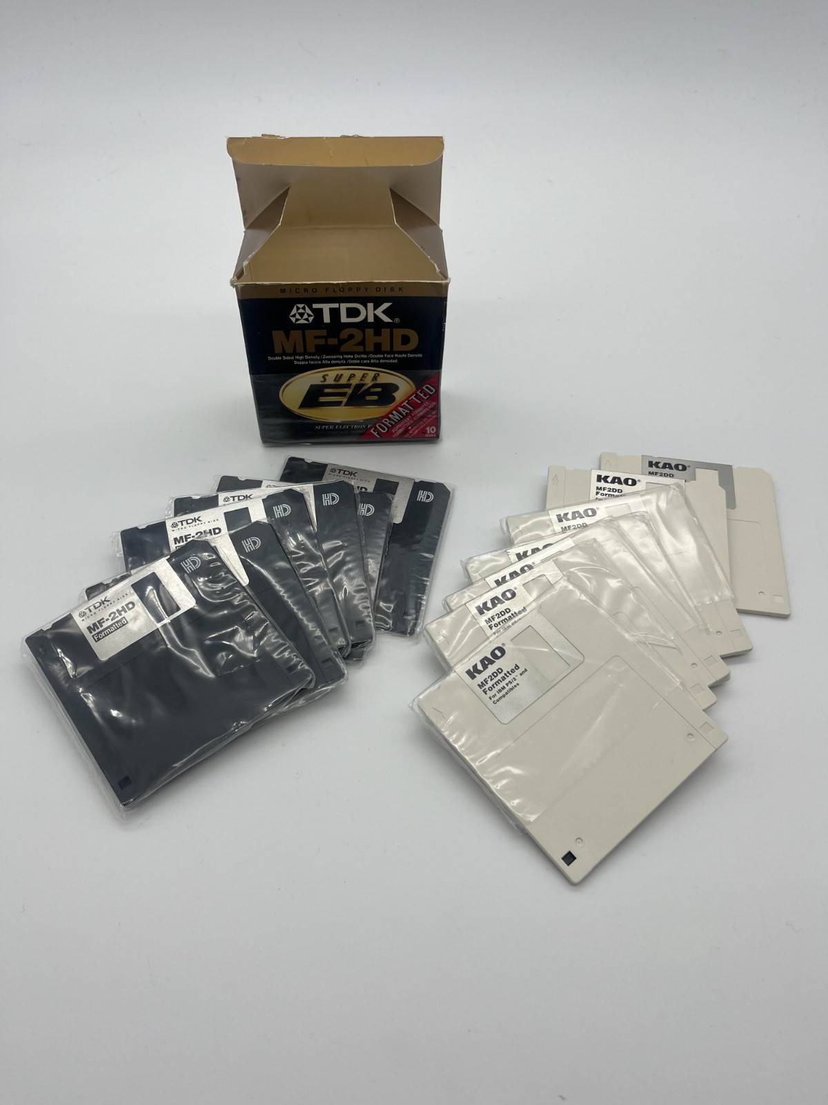 TDK MF-2HD Micro Floppy Disk Super EB 13 Disks 6 x NEW Sealed with 7 x KAO MF2DD