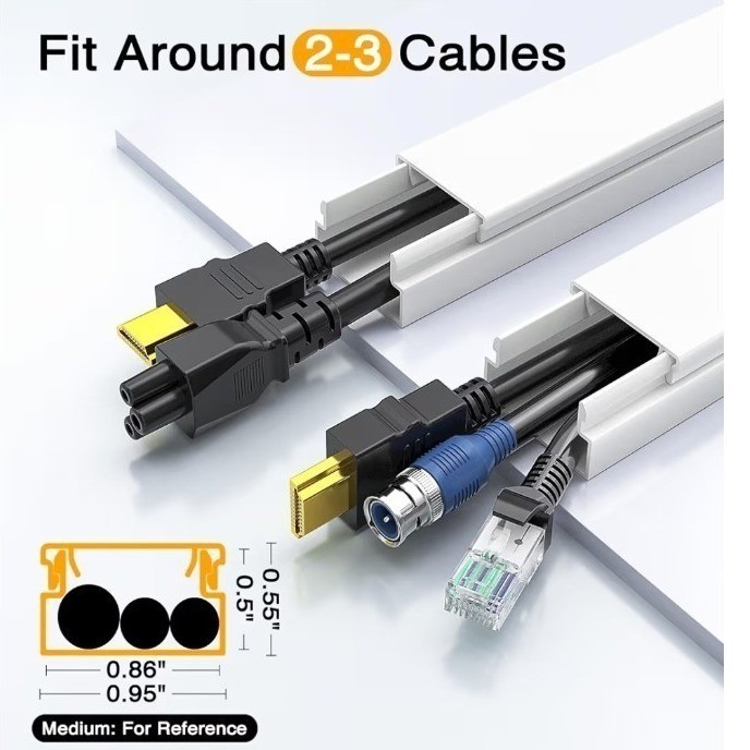 Delamu Cord Hider, 157in Wire Covers for Cords on Wall, Premium Cable Hider P2
