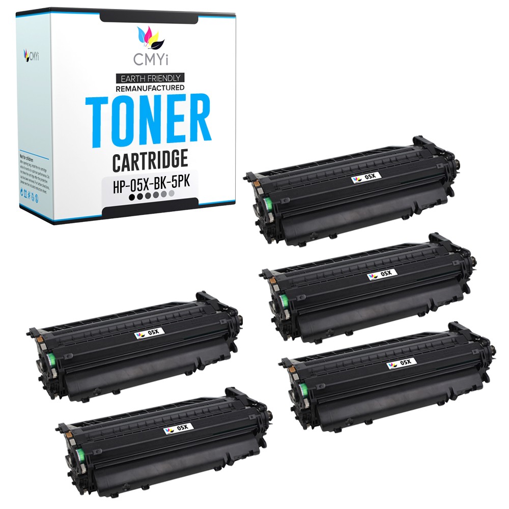 CMYi 5PK Replacement 05X Toner Cartridges for HP LaserJet P2050 P2055dn P2055X