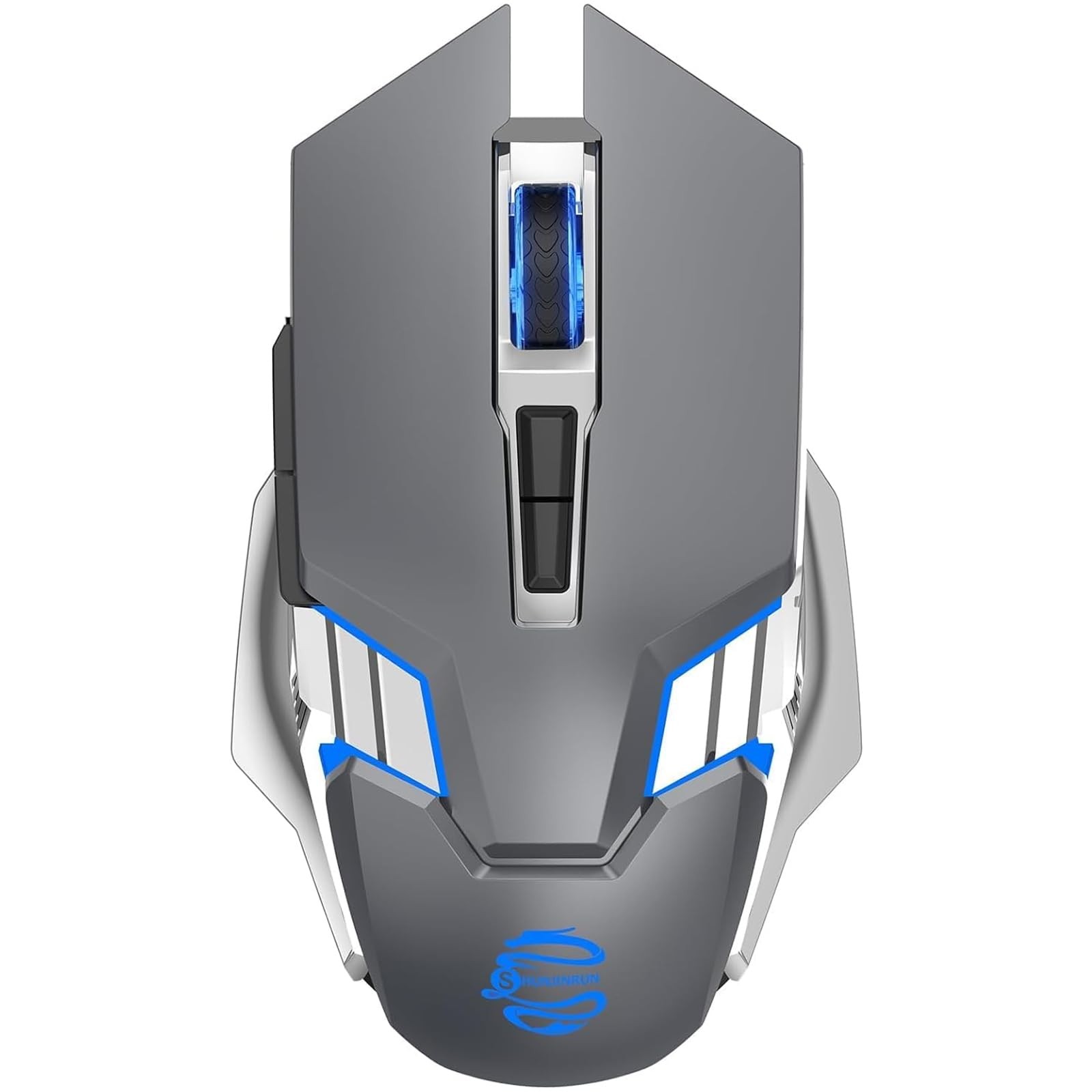 Bluetooth Gaming Mouse RGB Rechargeable USB Wireless Quiet Click 6 Button Grey