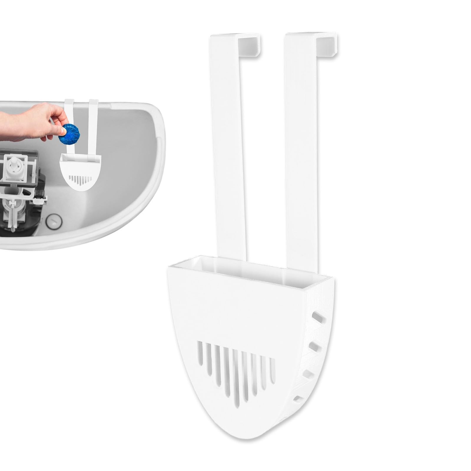 Sinbana 2 Sets Toilet Tank Tablet Holder, Hanging Toilet Bowl Carrier Hook Ta...
