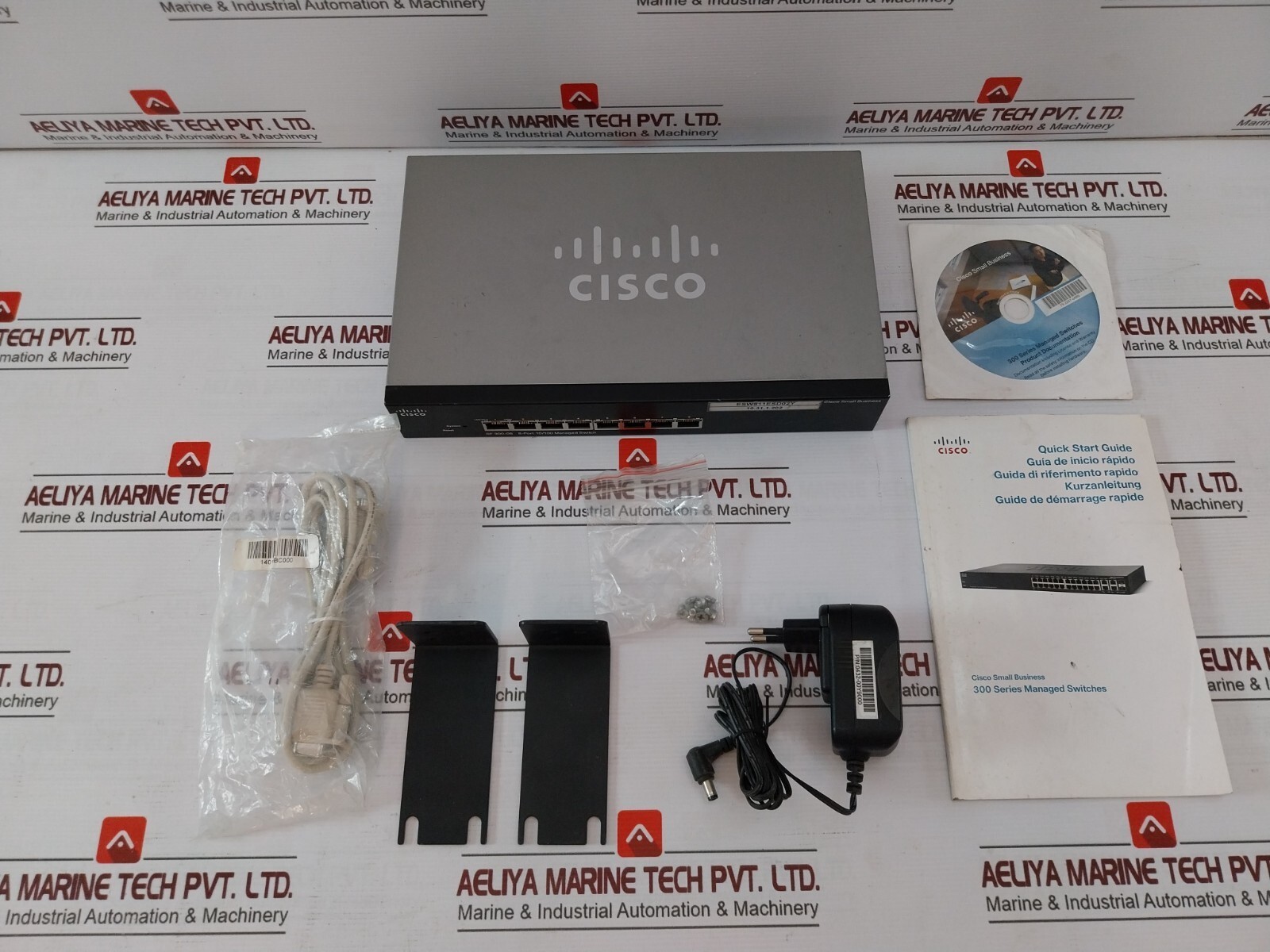 Cisco SF300-08 Managed Switch Set E317539 100-240V- 50/60HZ 0.5A 12V-1A