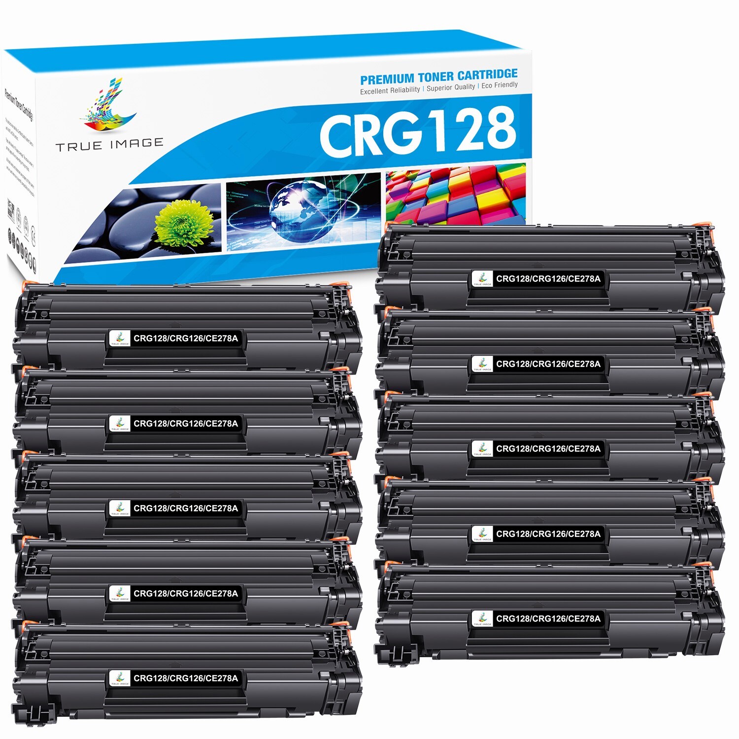 10 PCS Black Toner Cartridge For Canon 128 ImageClass D530 D550 MF4880dw MF4770n
