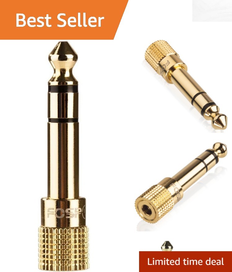 Compact and Durable 6.35mm to 3.5mm Gold Plated Audio Adapter for Headphones