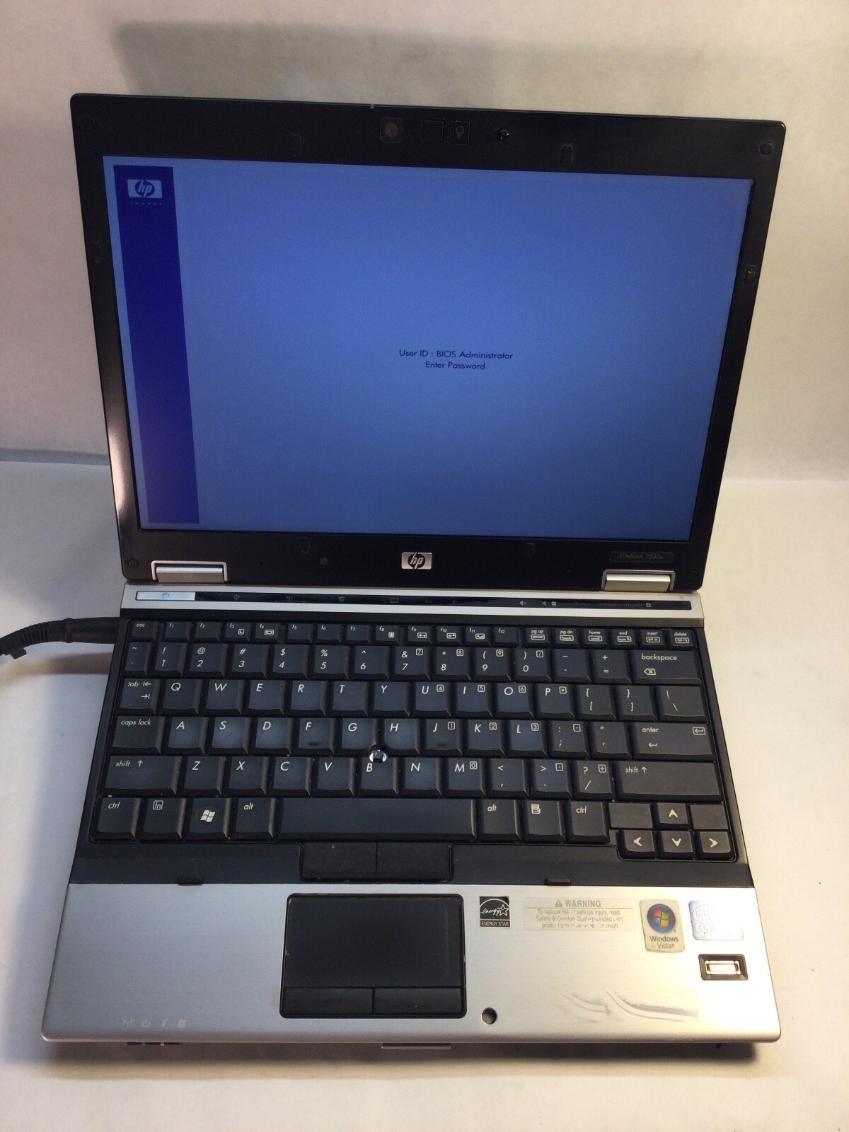 HP EliteBook 2530P 12" Laptop intel Core 2 Duo- BOOTS/BIOS LOCKED-MZ