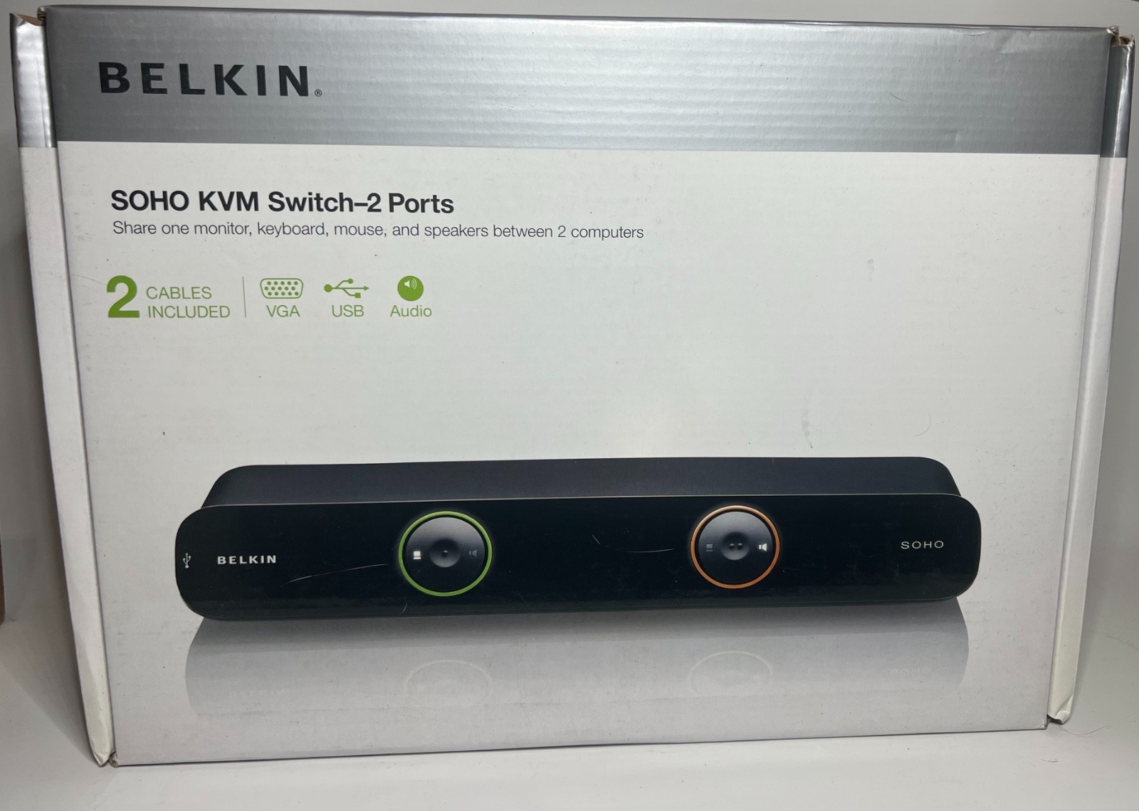 New Belkin SOHO KVM Switch F1DS102L VGA & USB 2 Ports USPS Shipping