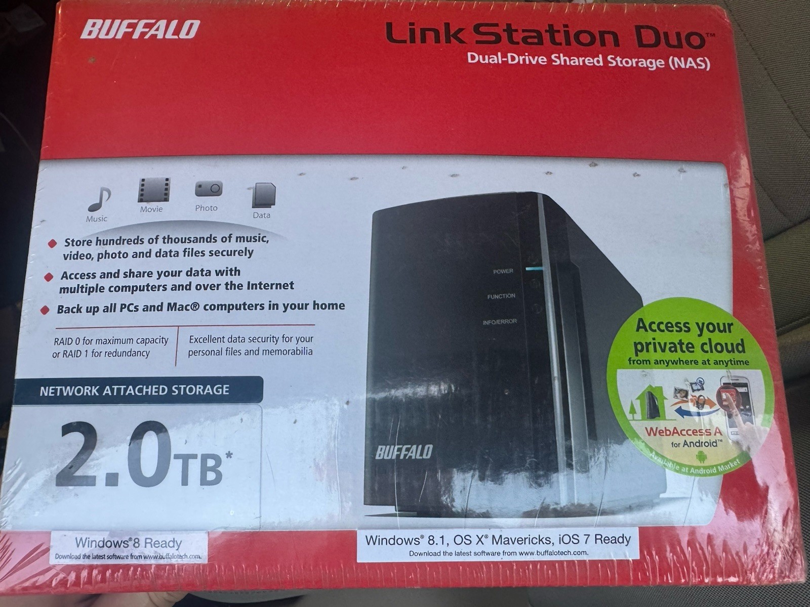 Buffalo LinkStation Duo 2TB 2-Bay Ethernet NAS Storage Server LS-WX2.0TL/R1