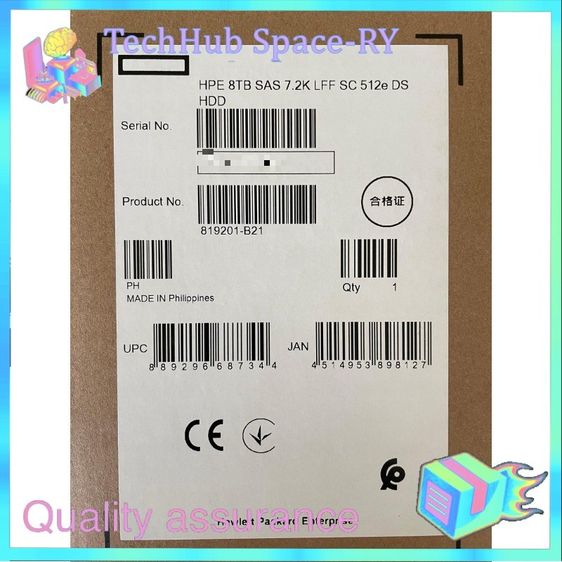 1PCS 819201-B21 820032-001 HPE 8TB 12G 7.2K 3.5” SAS G8-G10 SC HARD DRIVE 81919