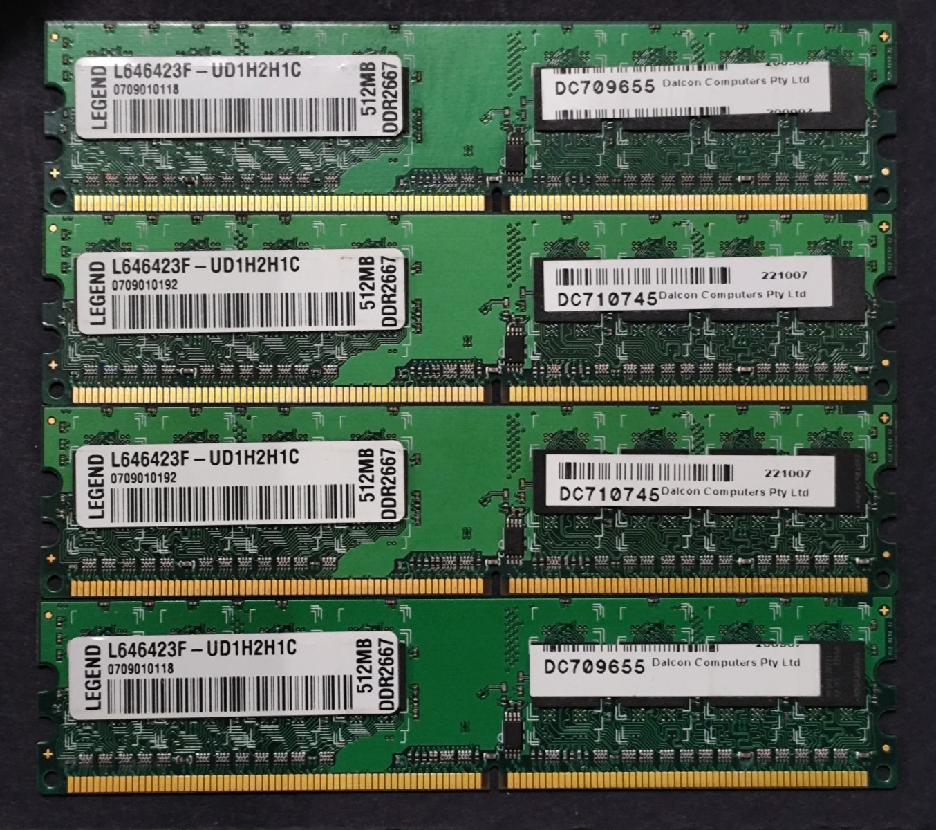 2GB (4 X 512MB) DDR2 667MHz CL5 Legend Original - L646423F