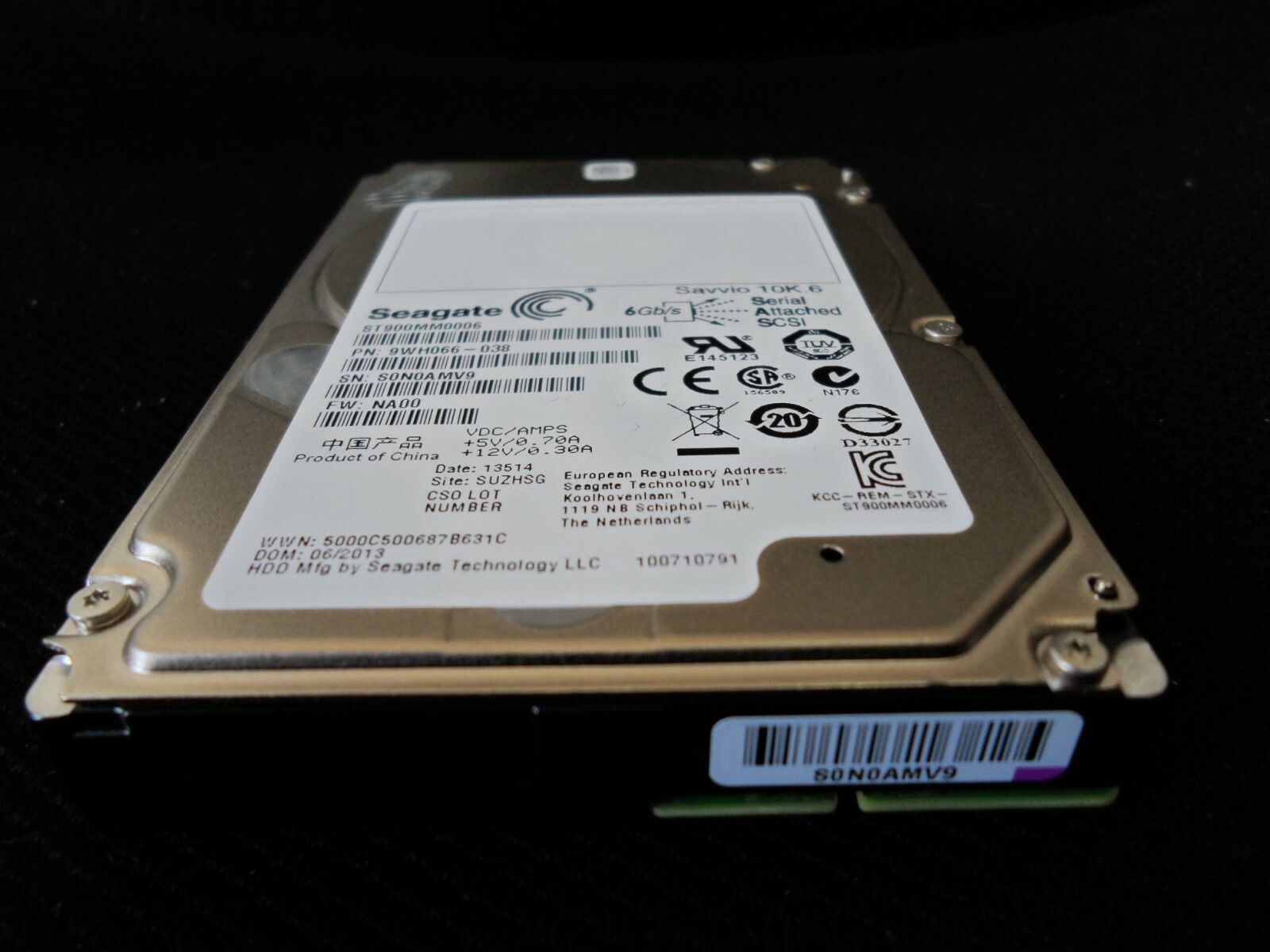 Seagate Savvio 10K.6 SAS 6Gb 2.5" 10000RPM 900Gb ST900MM0006 9WH066-038 Drive