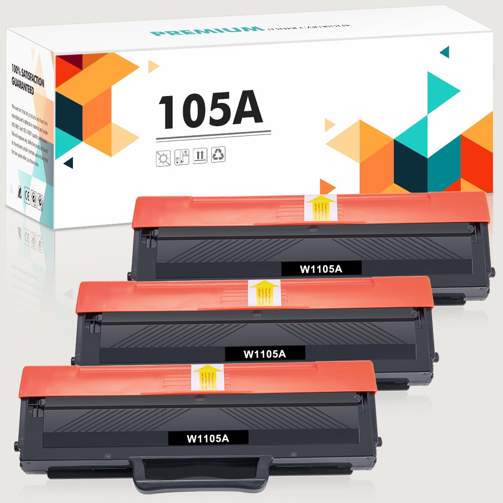 3 Pack W1105A 105A Toner Compatible With HP Laser MFP 137fnw 107a 107w 135a 135w