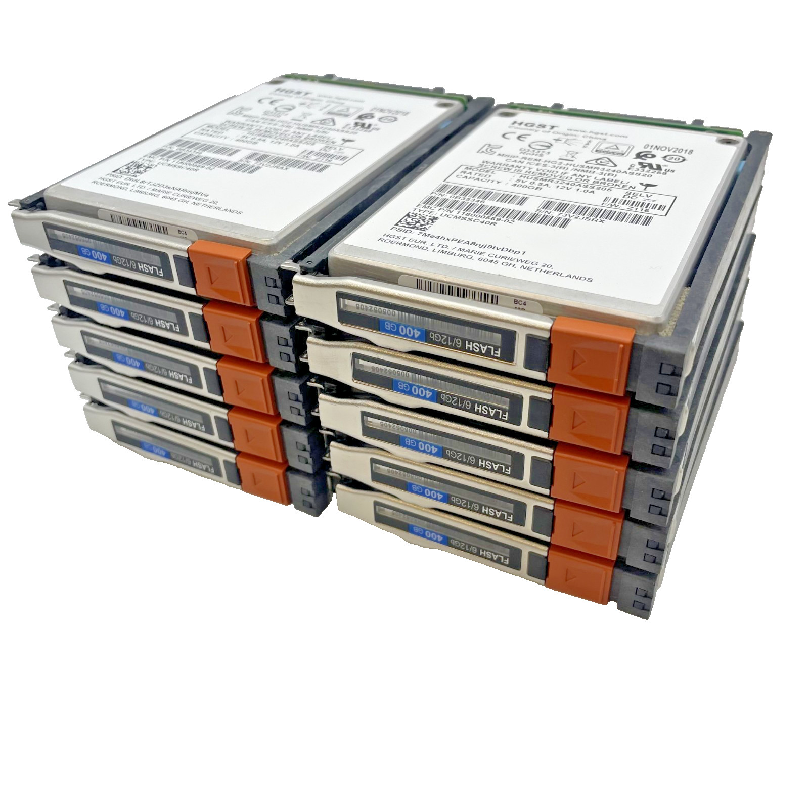 LOT of 10 HGST 400GB SAS SSD 12Gb/s 0B35346 Isilon Caddy Grade A  LOW 4K POH