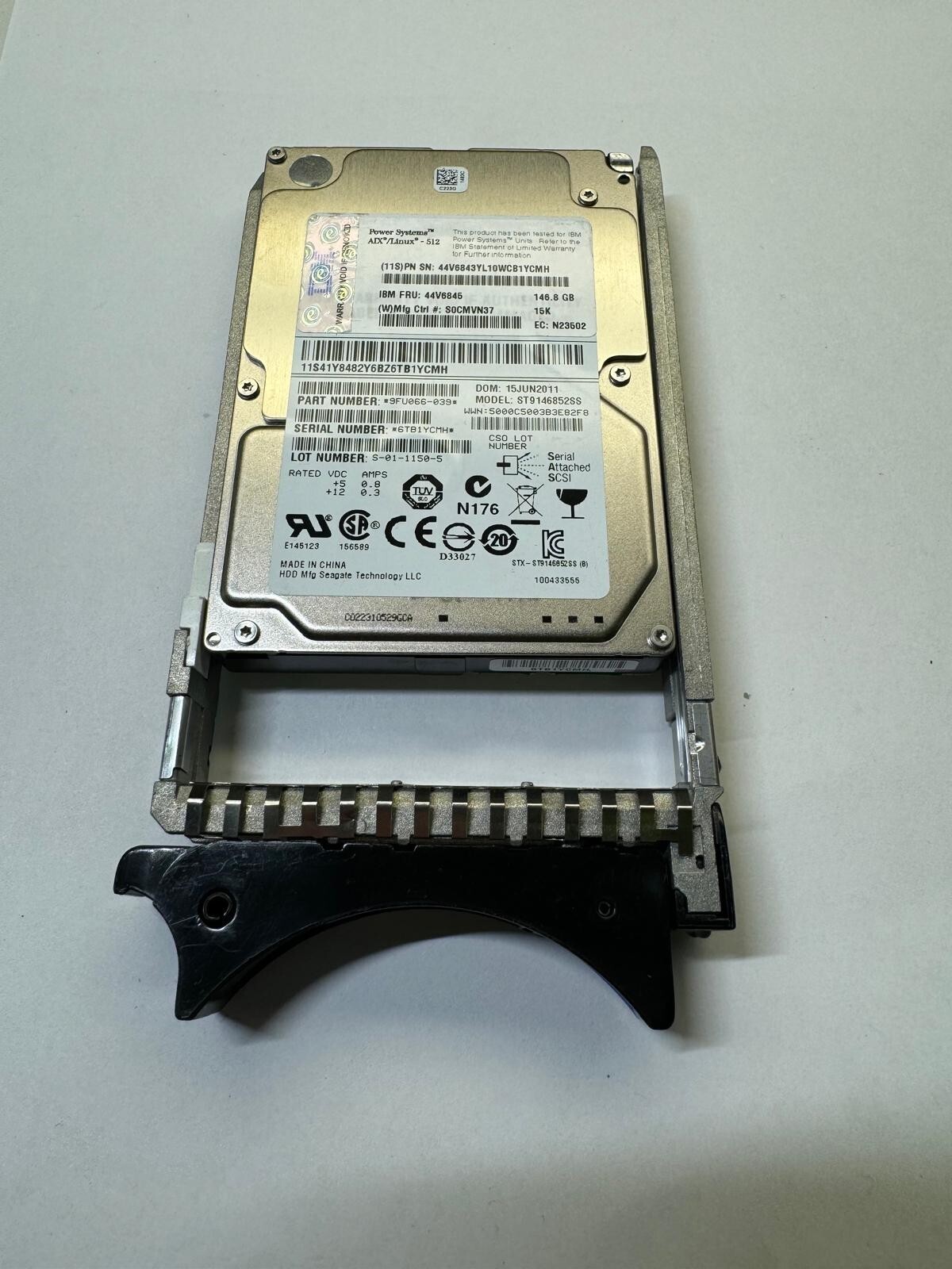 IBM 44V6845 44V6843 146.8GB SAS 2.5" 15.0K RPM HDD
