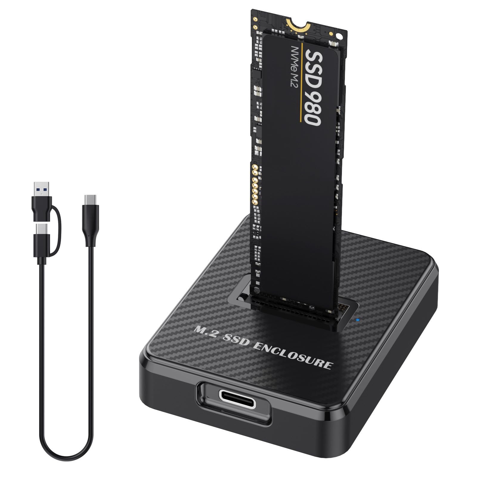 Nvme & SATA M.2 Reader/Writer, M.2 SSD to USB-A/C Reader Adapter Compatible with