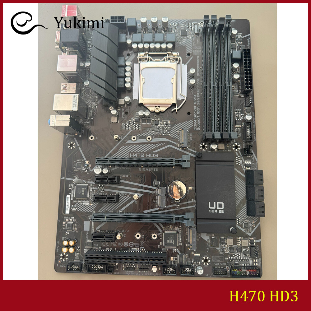 FOR GIGABYTE H470 HD3 DDR4*4 LGA1200 128GB HDMI VGA DVI-D Motherboard Test OK