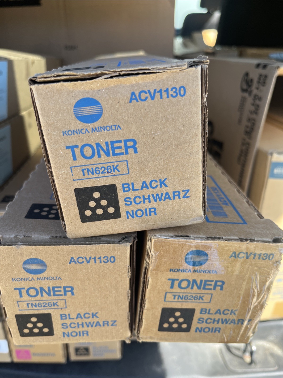 Lot Of 3 Genuine Konica Minolta TN626K  Black Toner NEW SEALED
