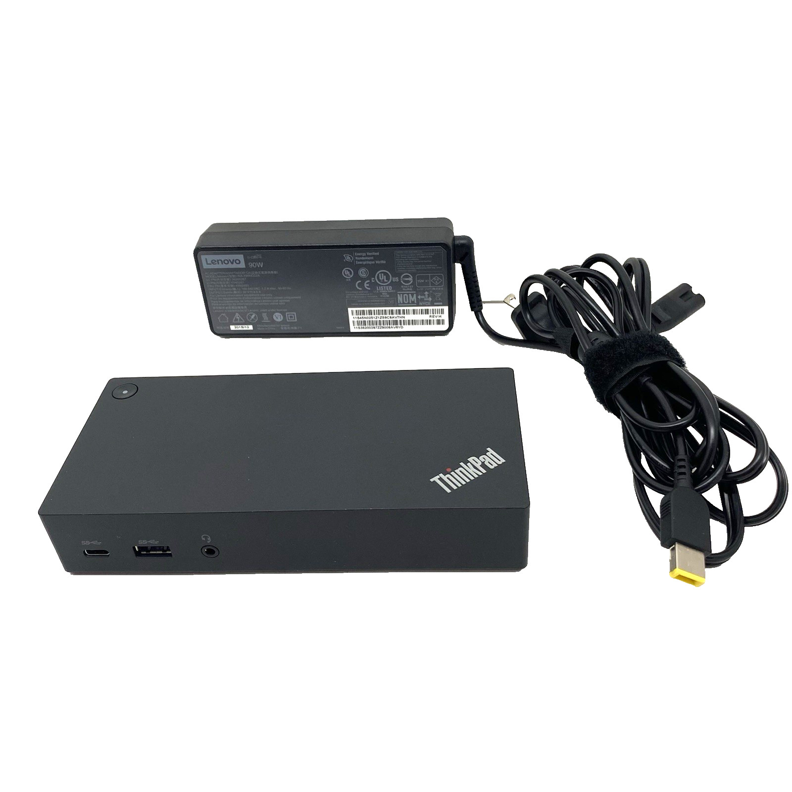 Lenovo ThinkPad USB-C Dock 40A9 DK1633 with 90W Power Supply and USB-C Cable