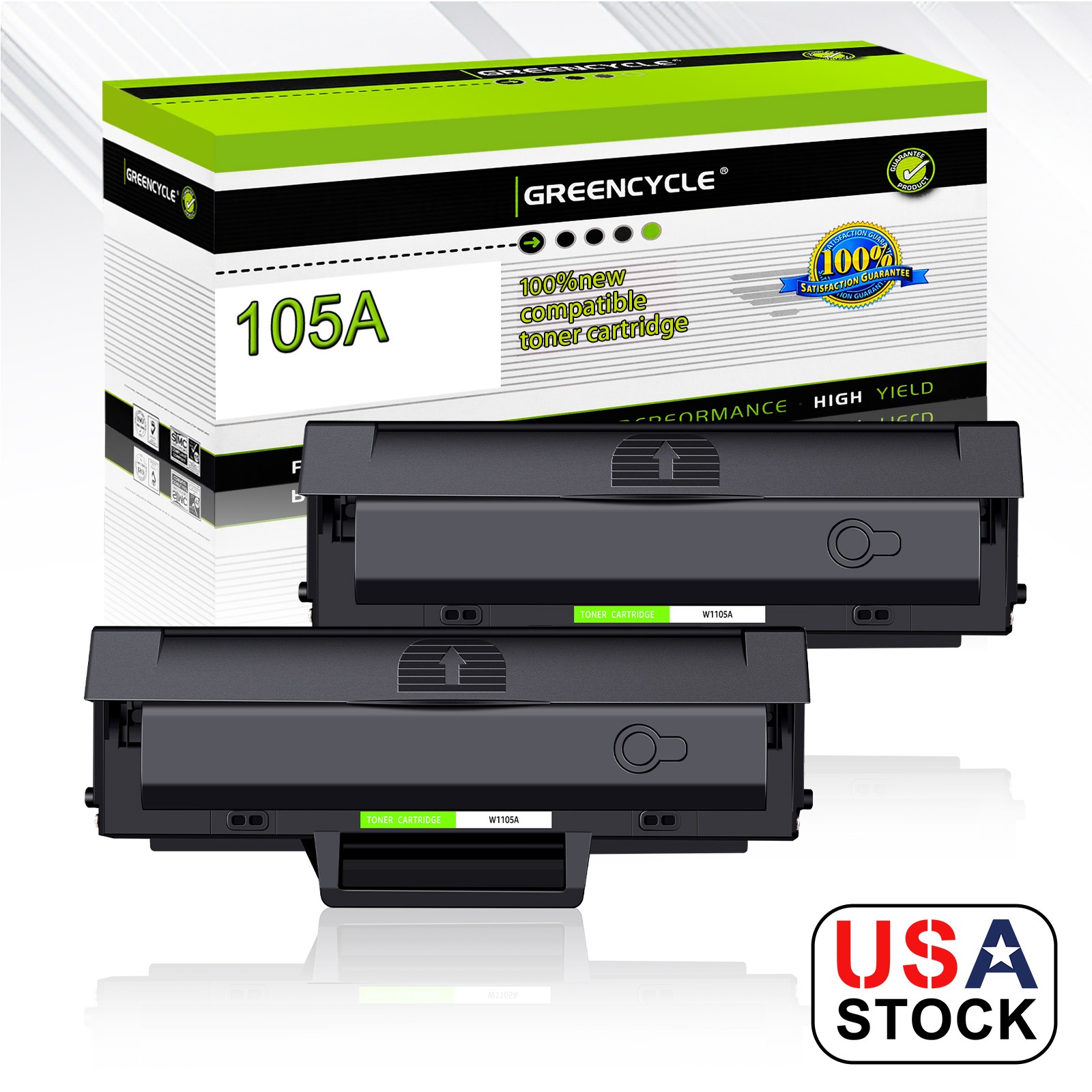 2PK Black W1105A Toner For HP 105A LaserJet 107a 107r 107w 135a 135w 137fnw MFP