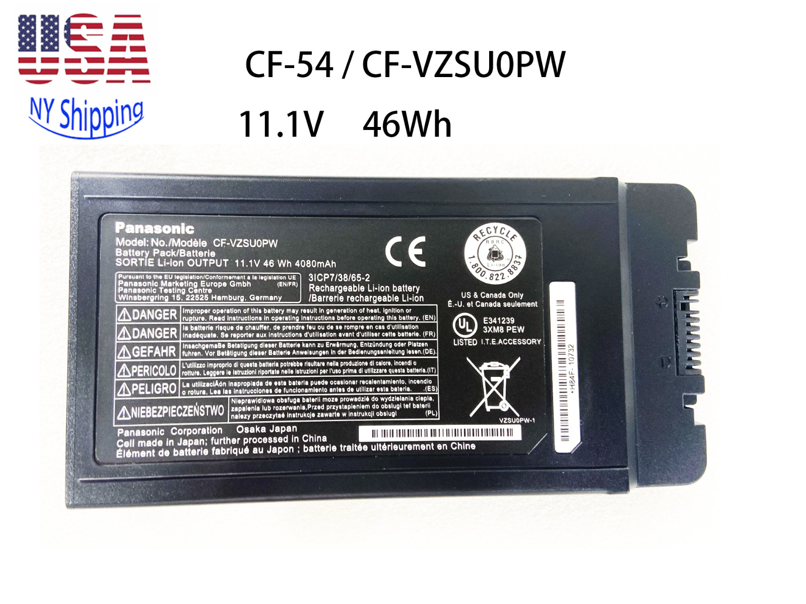 OEM Genuine 46Wh CF-54 CF-VZSU0PW Battery for Panasonic Toughbook MK1 MK2 MK3 US