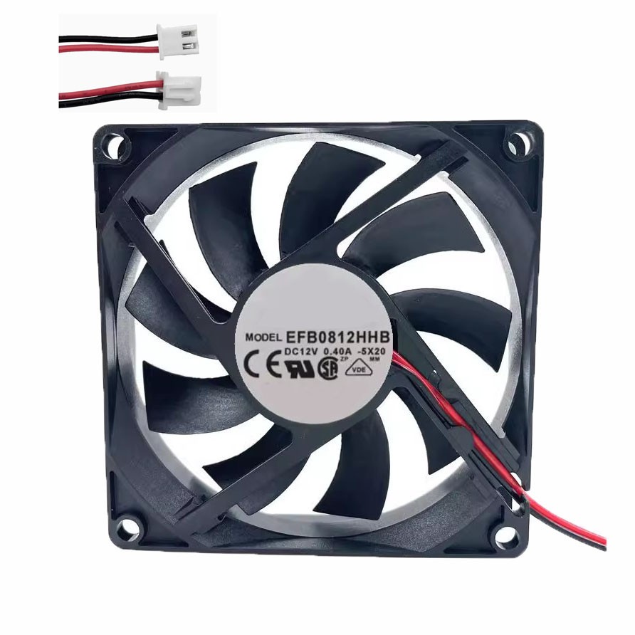 Cooling Fan For DELTA EFB0812HHB-5X20 80*80*15MM DC12V 0.40A 2lines New