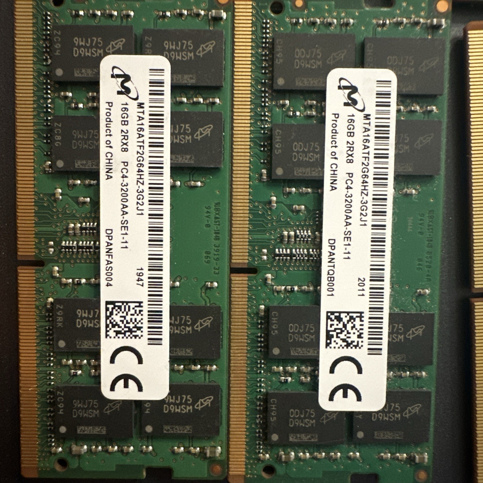 32GB Kit (2x16GB) - 2Rx8 DDR-4 3200AA MHZ SO-DIMM Micron MTA16ATF2G64HZ-3G2J1