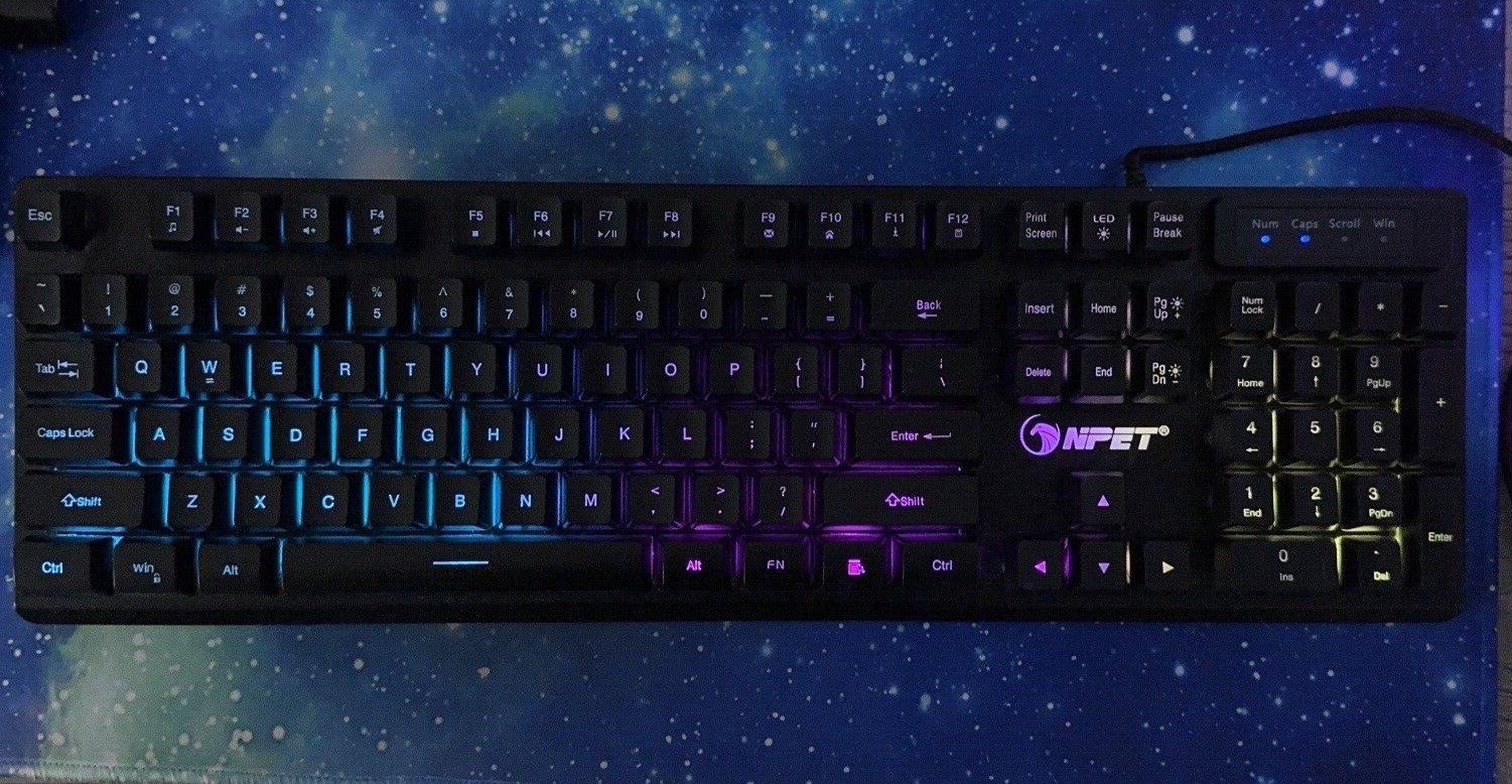 NPET K10 Gaming Wired Keyboard LED Backlit Mechanical Keyboard- FULLY Tested