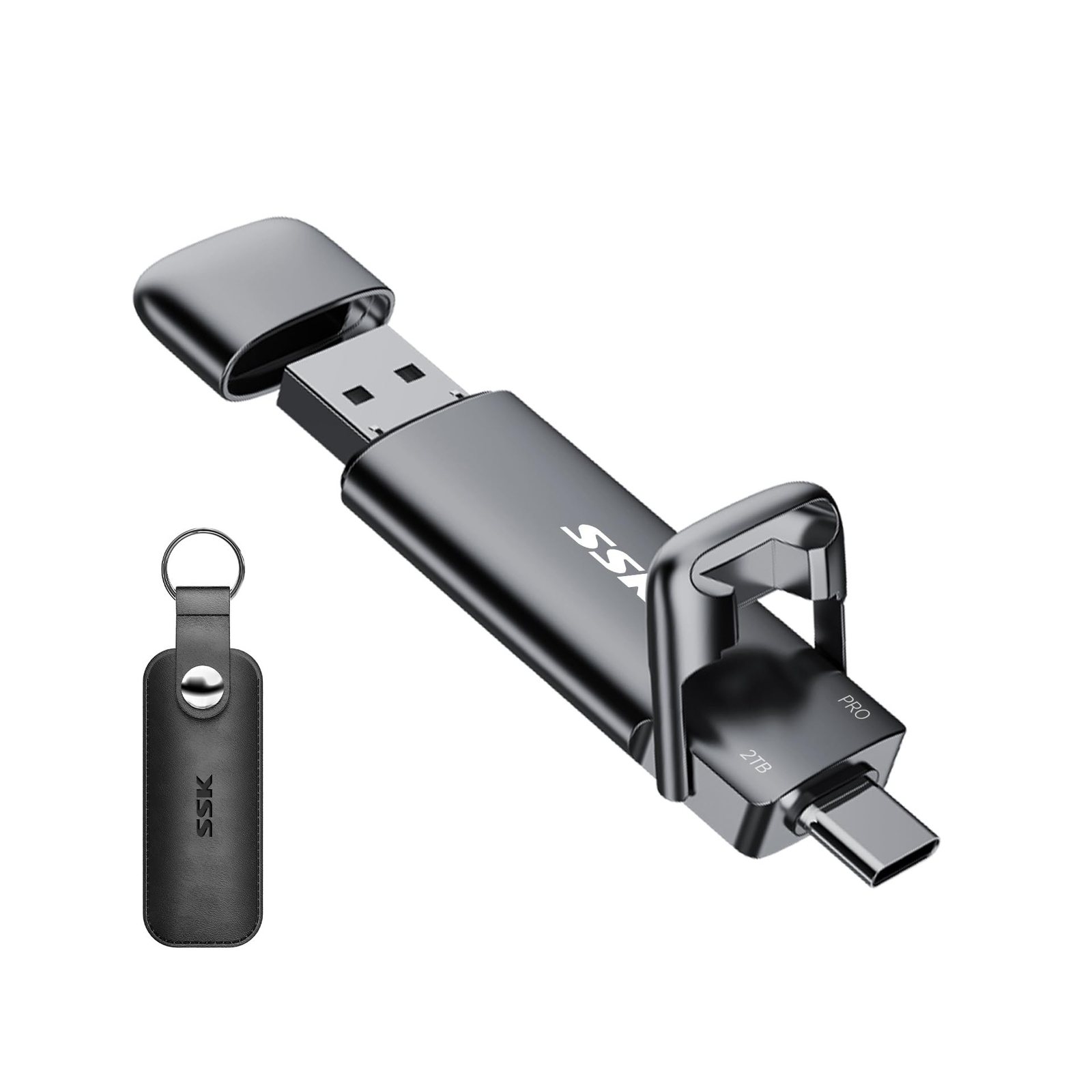 SSK 2TB SSD USB C Stick up to 1000MB/s,Fast External SSD Dual Drive Type-C + ...