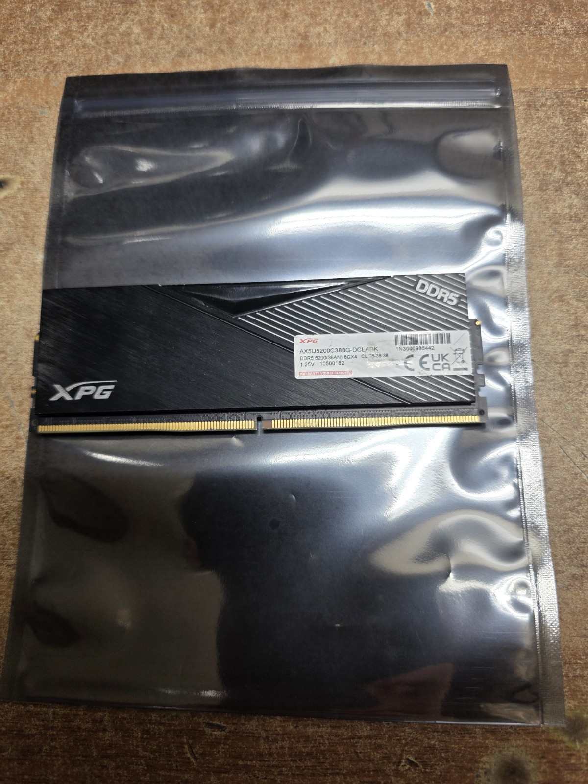 XPG LANCER 8GB 1x8GB DDR5 RAM 5200MHz AX5U5200C388G-DCLABK