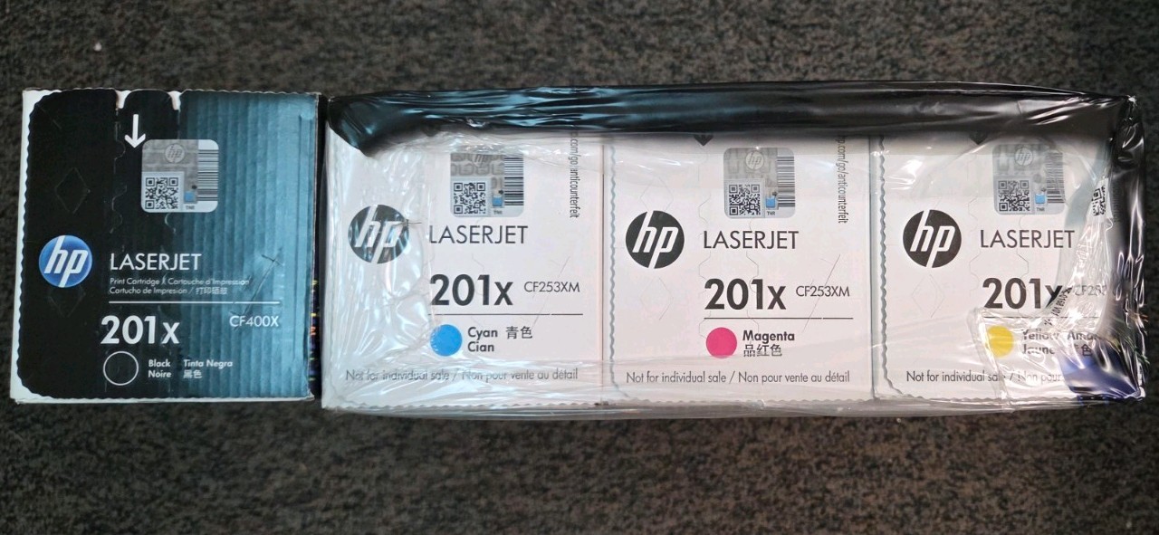 HP 201X High Yield Toner Set (Black,Magenta,Cyan,Yellow) - Pack Of 4 - NEW