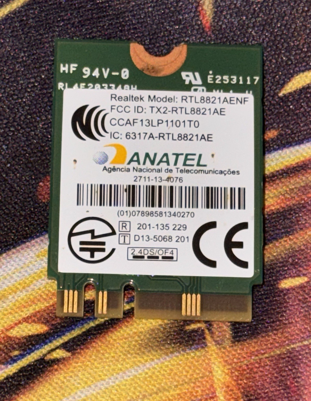 GENUINE LENOVO REALTEK RTL8821AENF WIRELESS WIFI CARD M.2 00JT482 TESTED