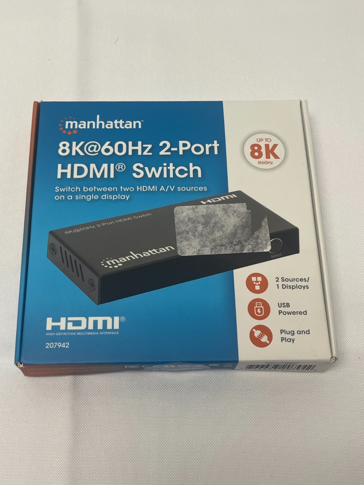 MANHATTAN 8K@60Hz 2-Port HDMI Switch