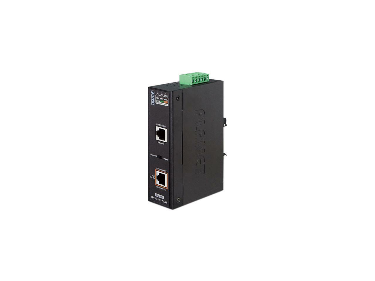 PLANET IPOE-171-95W Industrial Single-Port 10/100/1000 Mbps 802.3bt PoE Injector