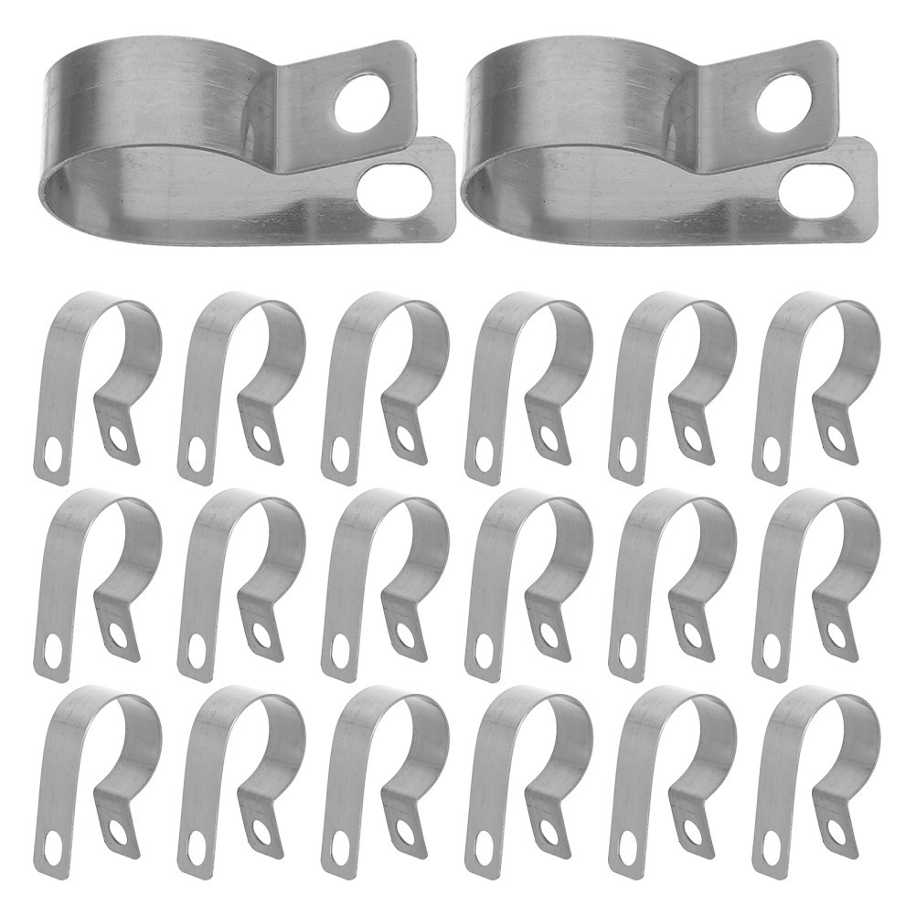 150 pcs Stainless Steel Cable Clamp, 3/4"/20mm R Type Screw Mounting Cable
