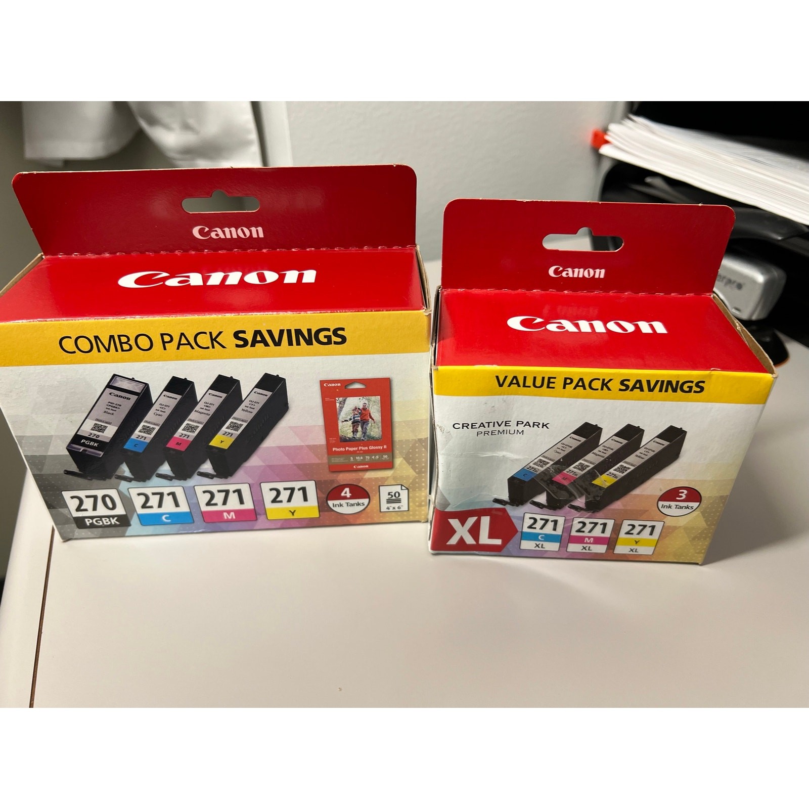 Genuine Canon PGI-270 CLI-271 Ink Lot OEM Combo Pack + 271 XL CMY New Sealed