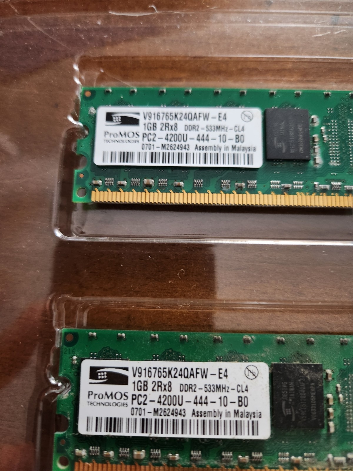 2PCS ProMOS 1GB 2Rx8 DDR2-533MHz-CL4 0701-M2624943 PC Memory set of 2
