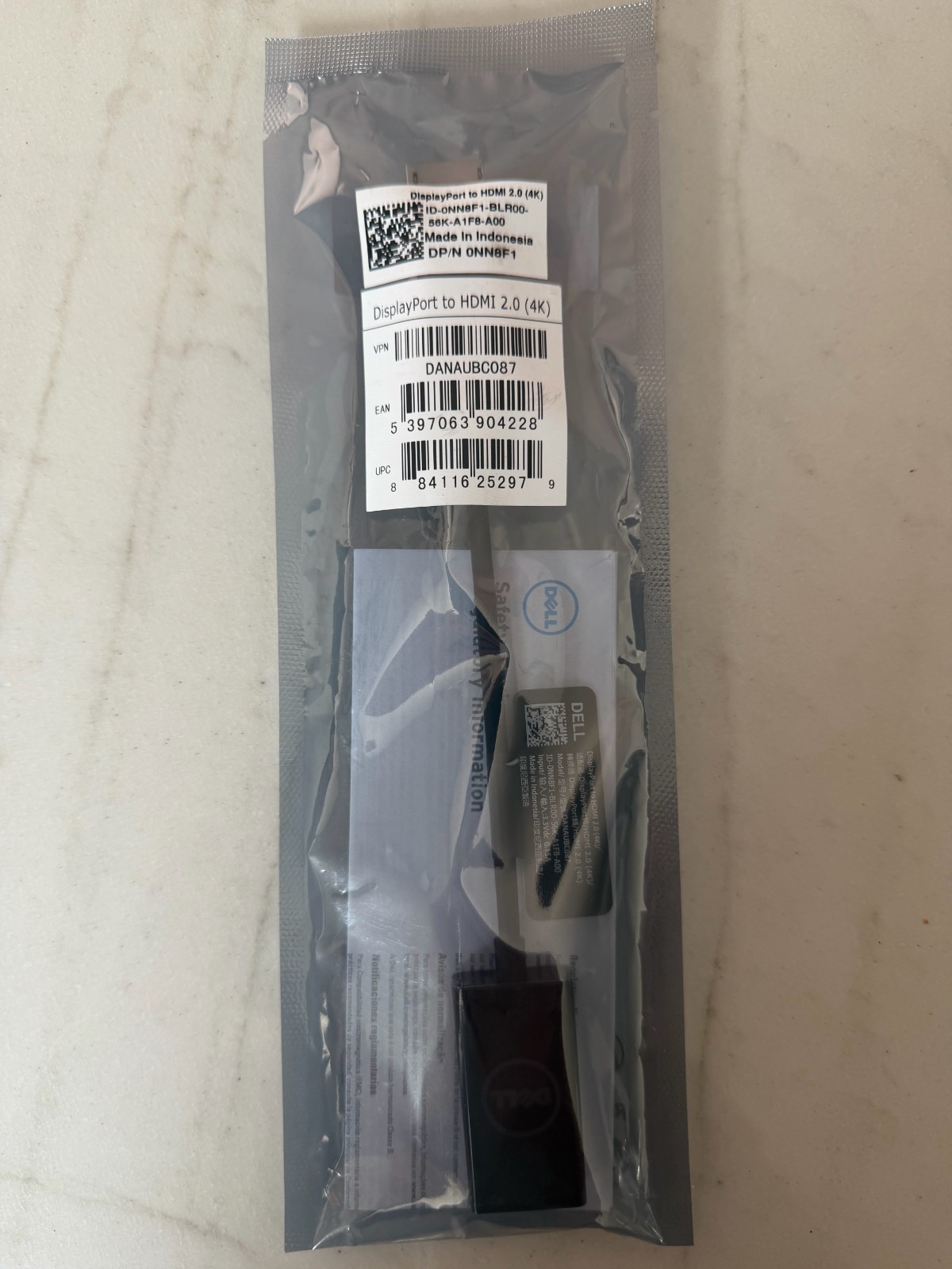Dell DisplayPort to HDMI 2.0 Adapter 4K OEM 0NN8F1 DANAUBC087 New Sealed