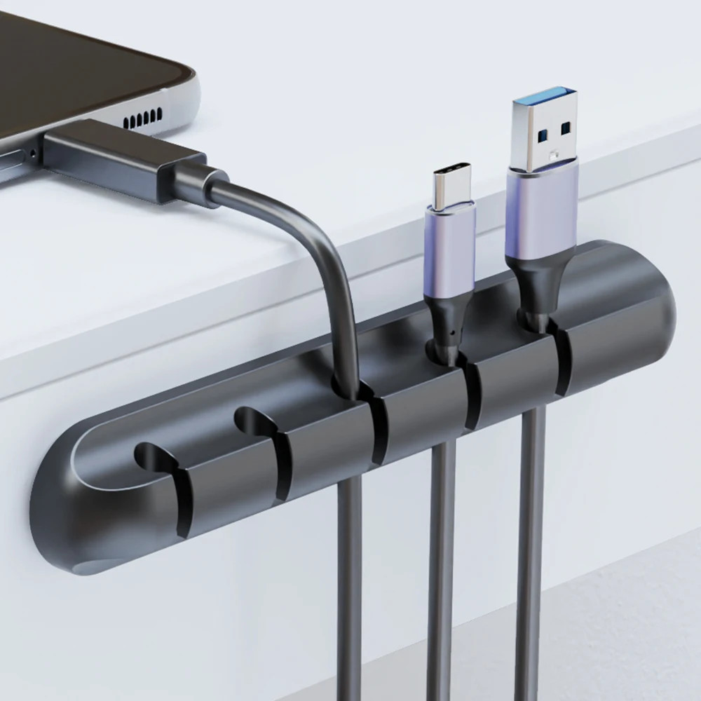 Adhesive Cable Organizer Clips Desktop Cord Management Wire Holder Clamp