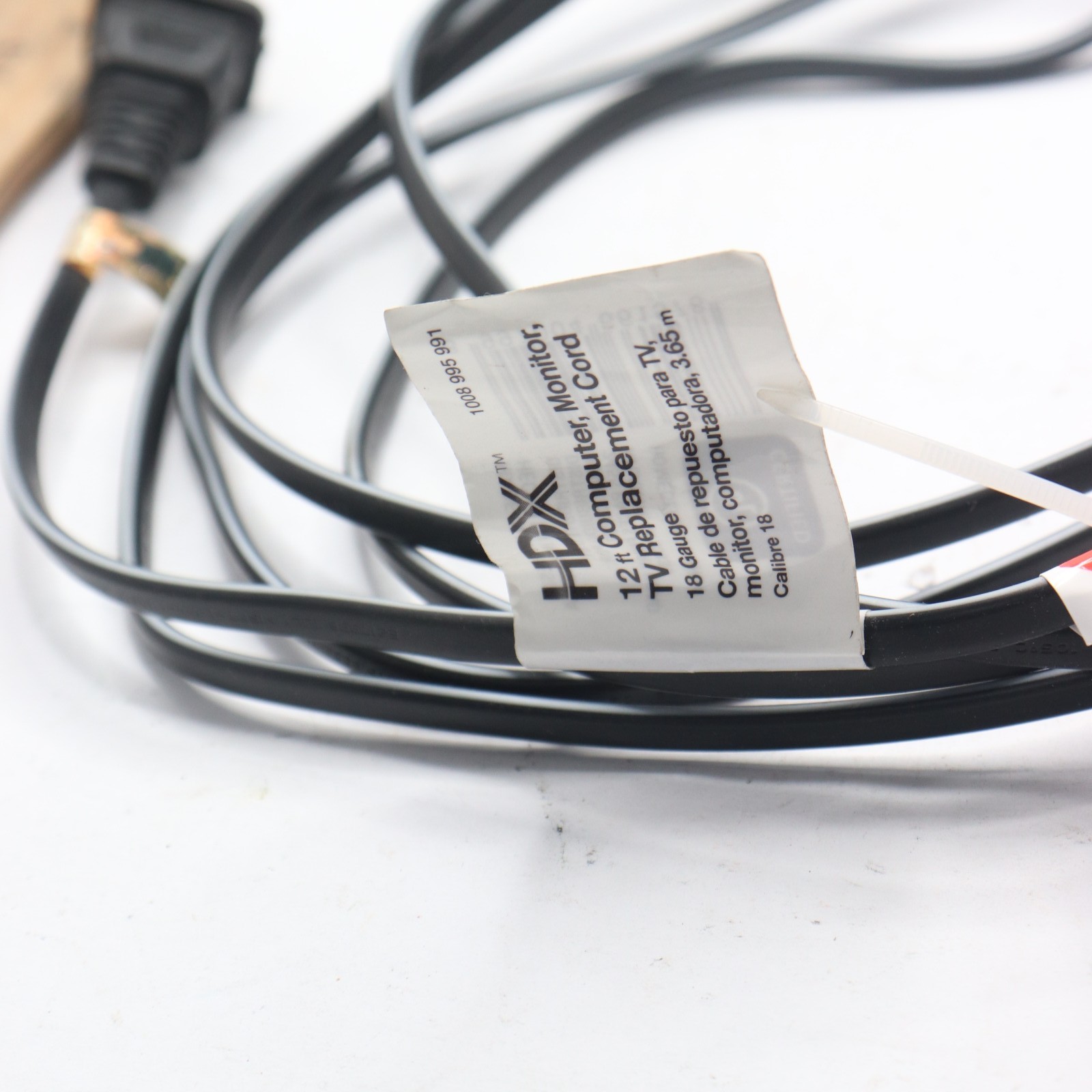 HDX 18/2 Light Duty Computer Monitor TV Replacement Cord Black 12  Ft