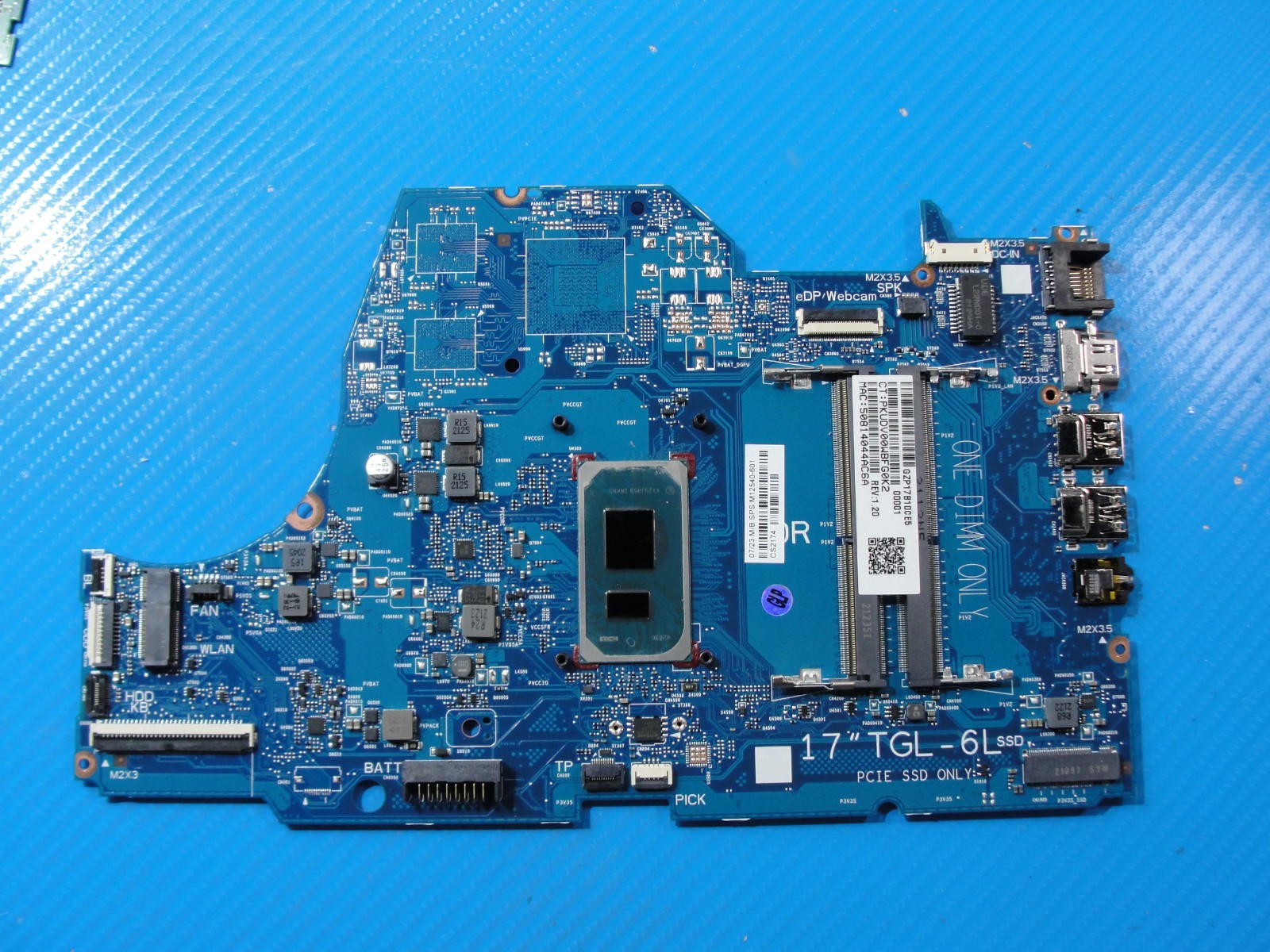 HP 17-by4062cl 17.3" Intel i5-1135G7 2.4GHz Motherboard 6050A3216501 M12540-601