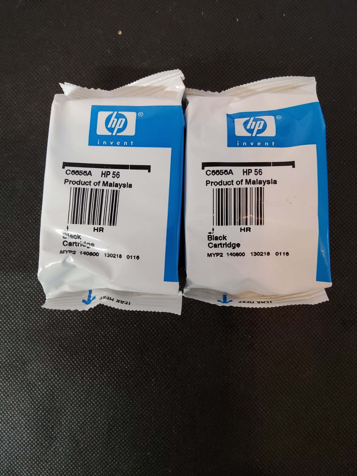 Two New Sealed HP 56 (C6656A) Black Ink Cartridge OEM