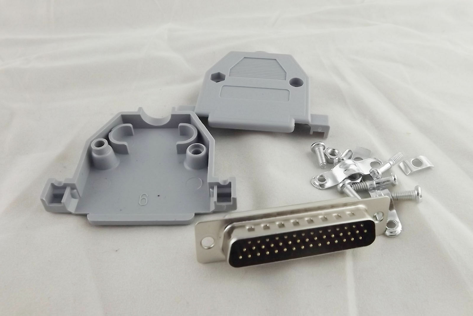 10pcs  Connector Grey Plastic Hood Cover Backshell DB44 Male 44 Pin 3 Rows D-SUB