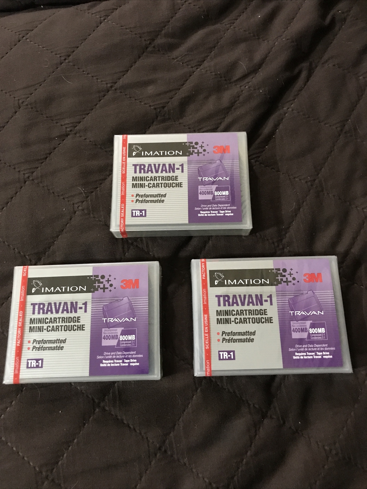 Lot of 3 - New Sealed Imation TR-1 TRAVAN-1 400MB/800MB Minicartridge 3M