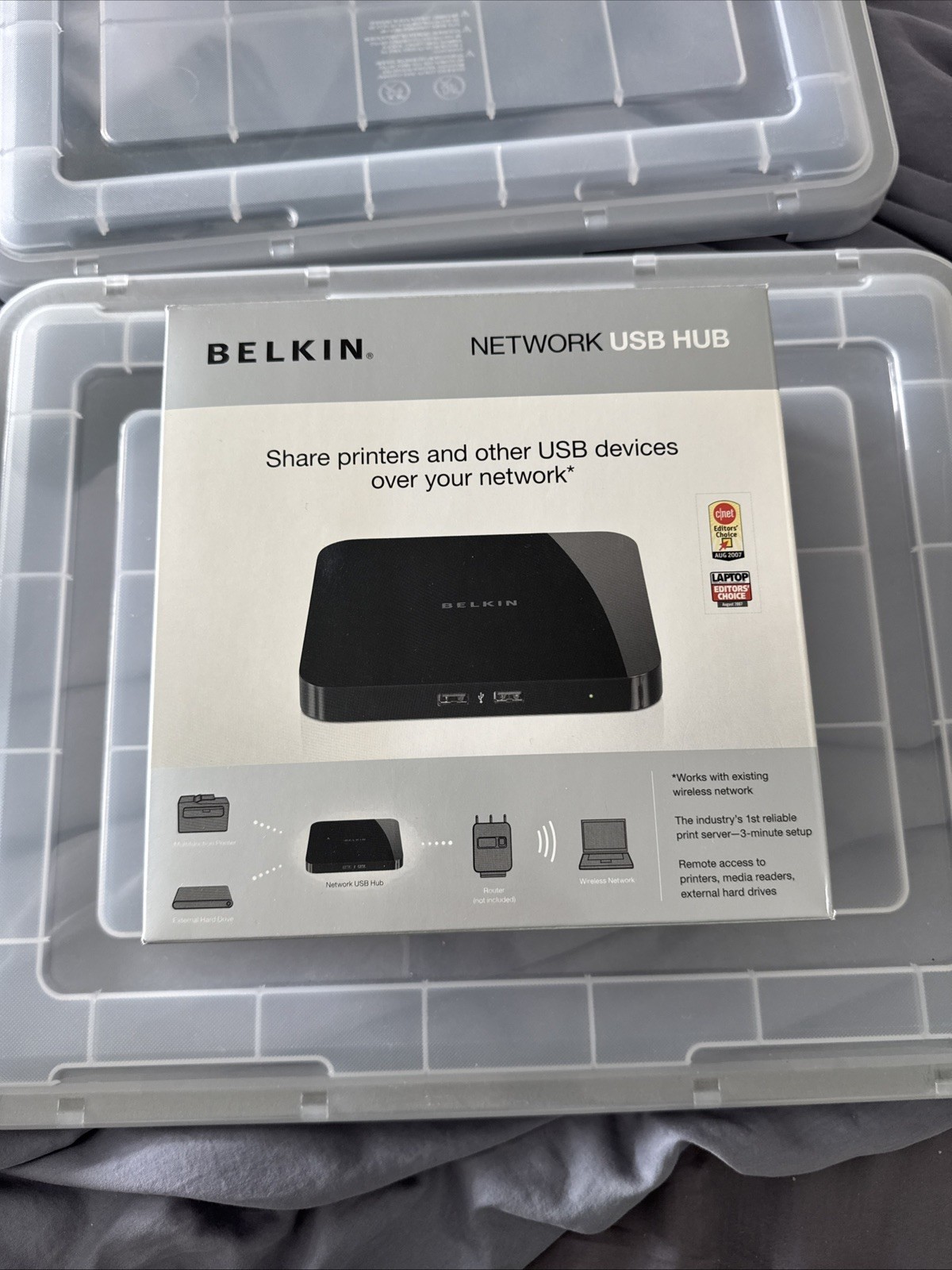 Belkin F5L009 USB 5-Port Network Hub Device Sharing Black/ New(K14)