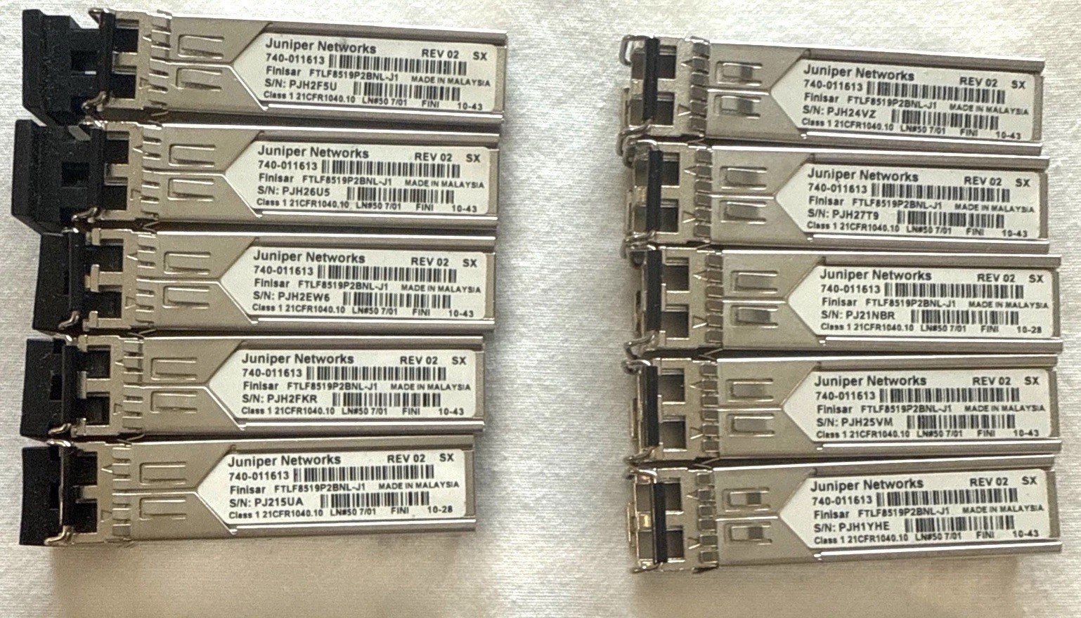 Lot Of (5) Juniper 740-011613 1000Base-SX Gigabit Transceiver FTLF8519P2BNL-J1