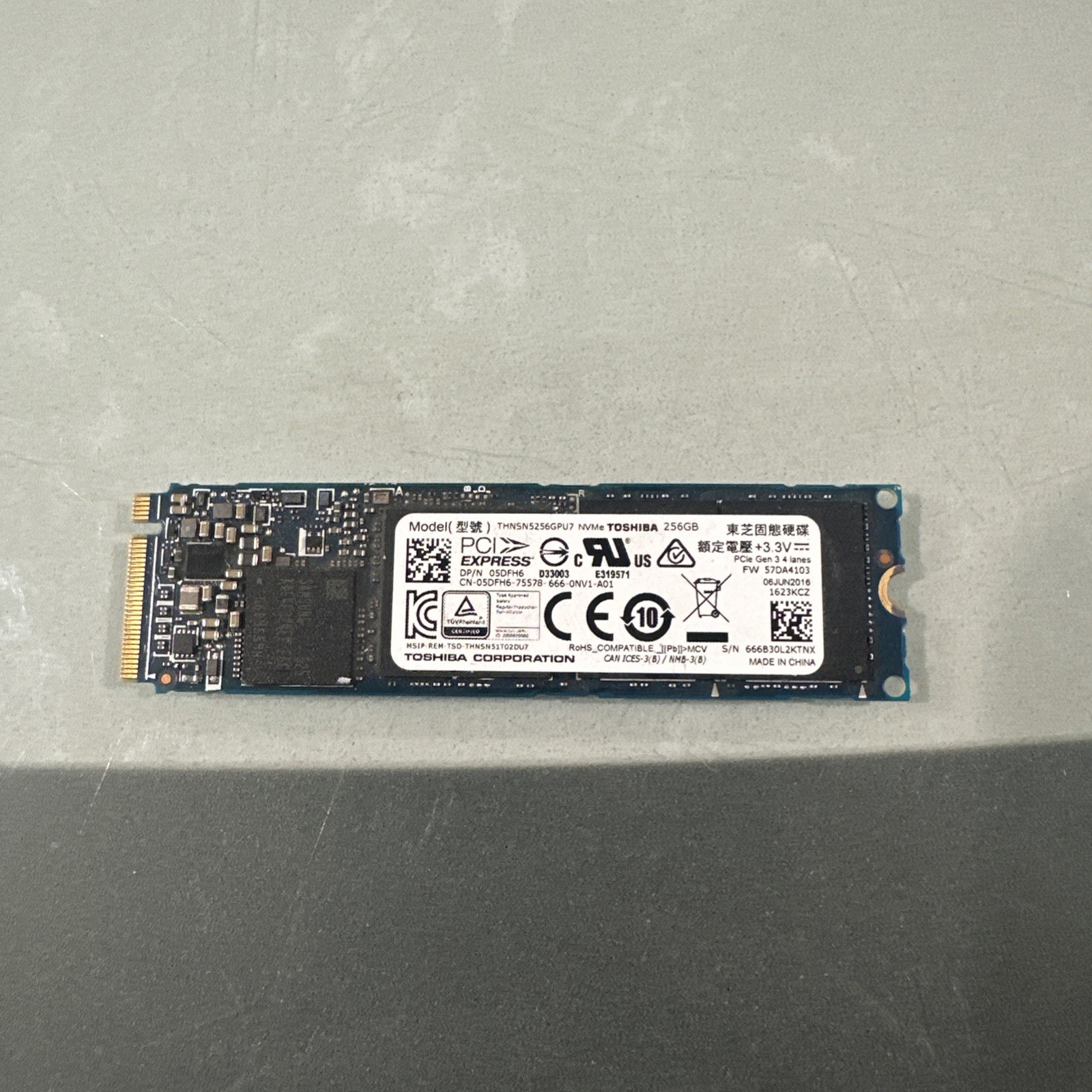 Toshiba XG3 THNSN5256GPU7 256GB M.2 NVMe SSD “Good” 80%+  On CrystalDiskInfo