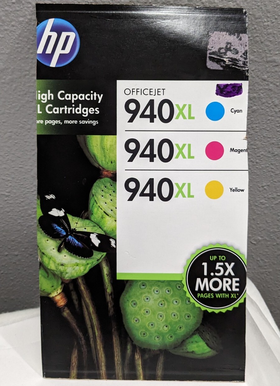 Genuine HP 940XL 940 XL High Yield Combo Color Cyan Magenta & Yellow New In Box