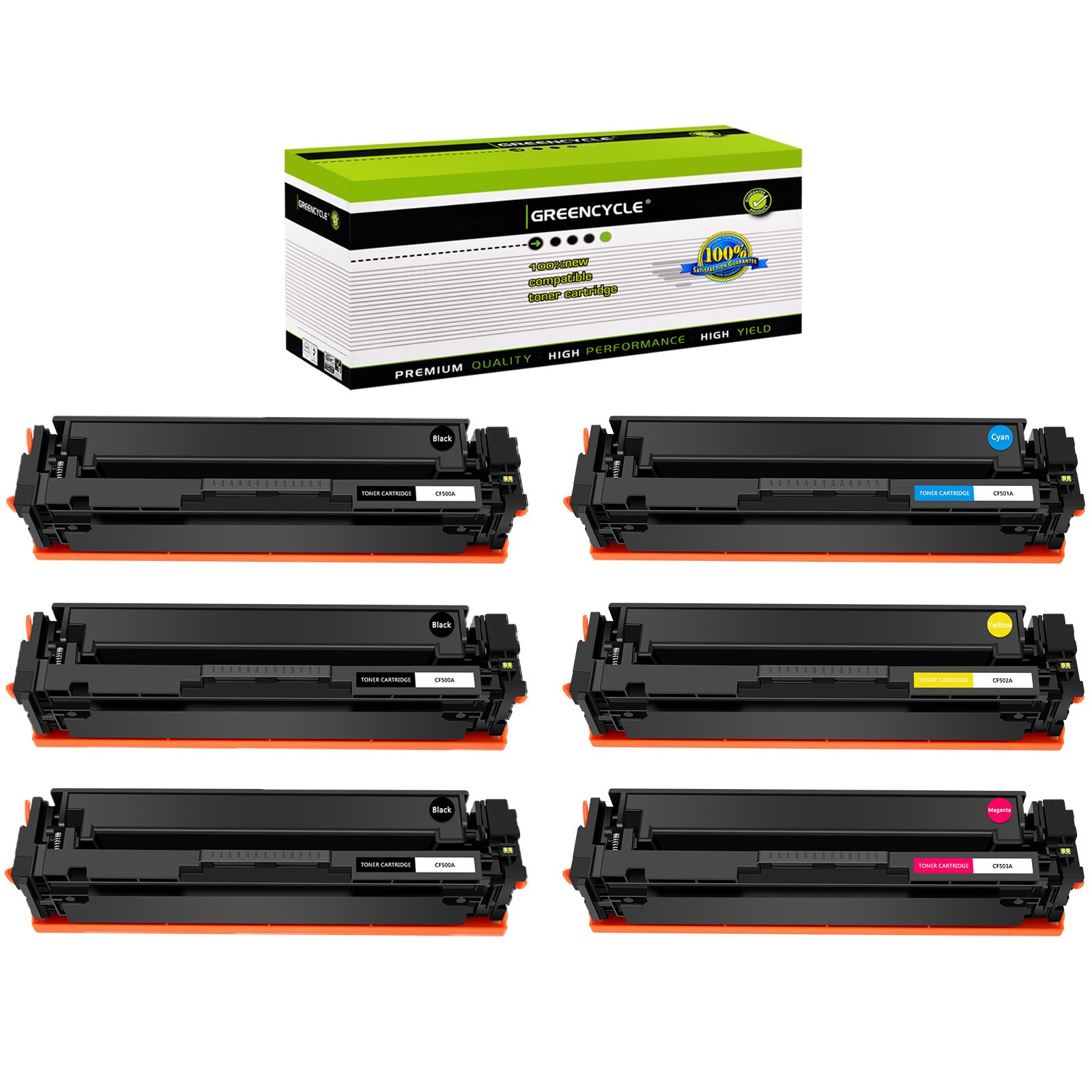 6PK Toner CF500A -03A Fits for HP 202A Color LaserJet Pro MFP M280nw /dw M281fdn